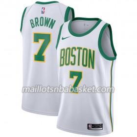 Maillot Homme Boston Celtics Jaylen Brown 7 2018-19 Nike City Edition Blanc Swingman